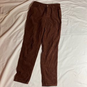 Dark Brown Corduroy Straight Leg Pants